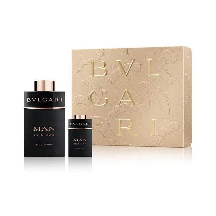 Bvlgari Man In Black 2 Pcs Eau De Parfum Spray 3.4 oz Gift Set For Men Fragrance