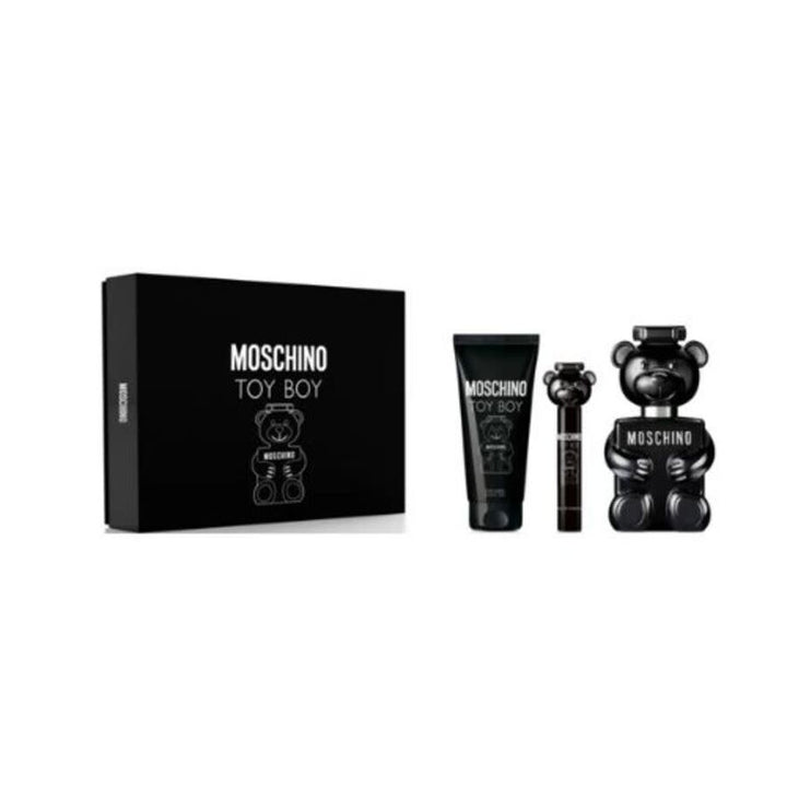 MOSCHINO TOY BOY(M)(H/B)3PC SET(3.4oz edp sp,3.4oz Perfumed Body Gel,10ML edp sp)